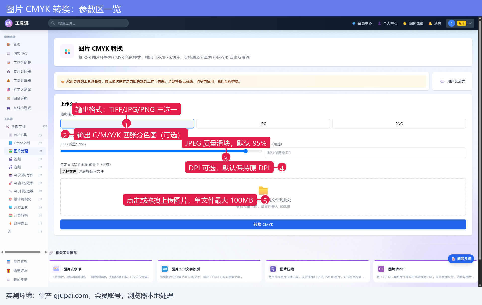 图片 CMYK 转换：参数区一览